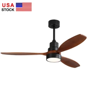 Smart Solid Wood Ceiling Fan Led Light 52 In